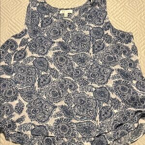 Blue Paisley Sleeveless Top